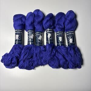 TAHKI Stacy Charles Yarn Lot 6 Hanks Skeins Dark BLUE 3872